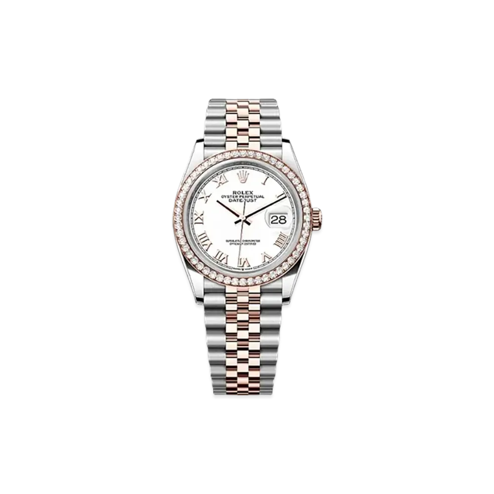 ROLEX Datejust 36mm Oystersteel & Everose Gold Diamond 126281RBR "White"