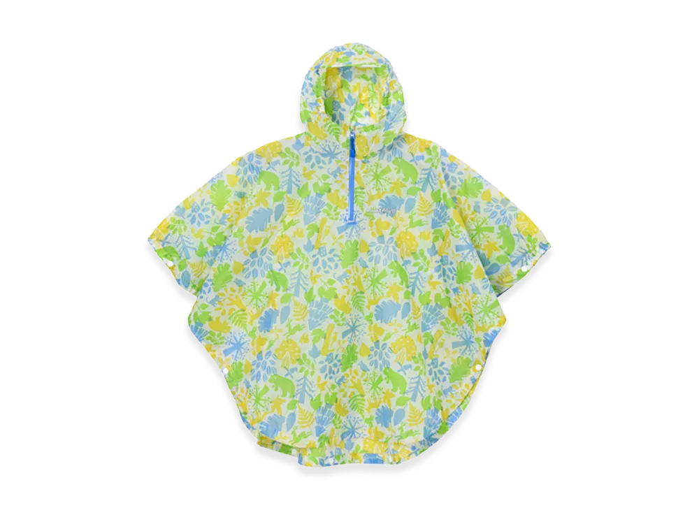 mont-bell Kid's Print Trekking Rain Poncho 95-125 "Green"