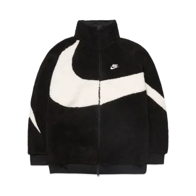 Nike Big Swoosh Reversible Boa Jacket "Black Sail"