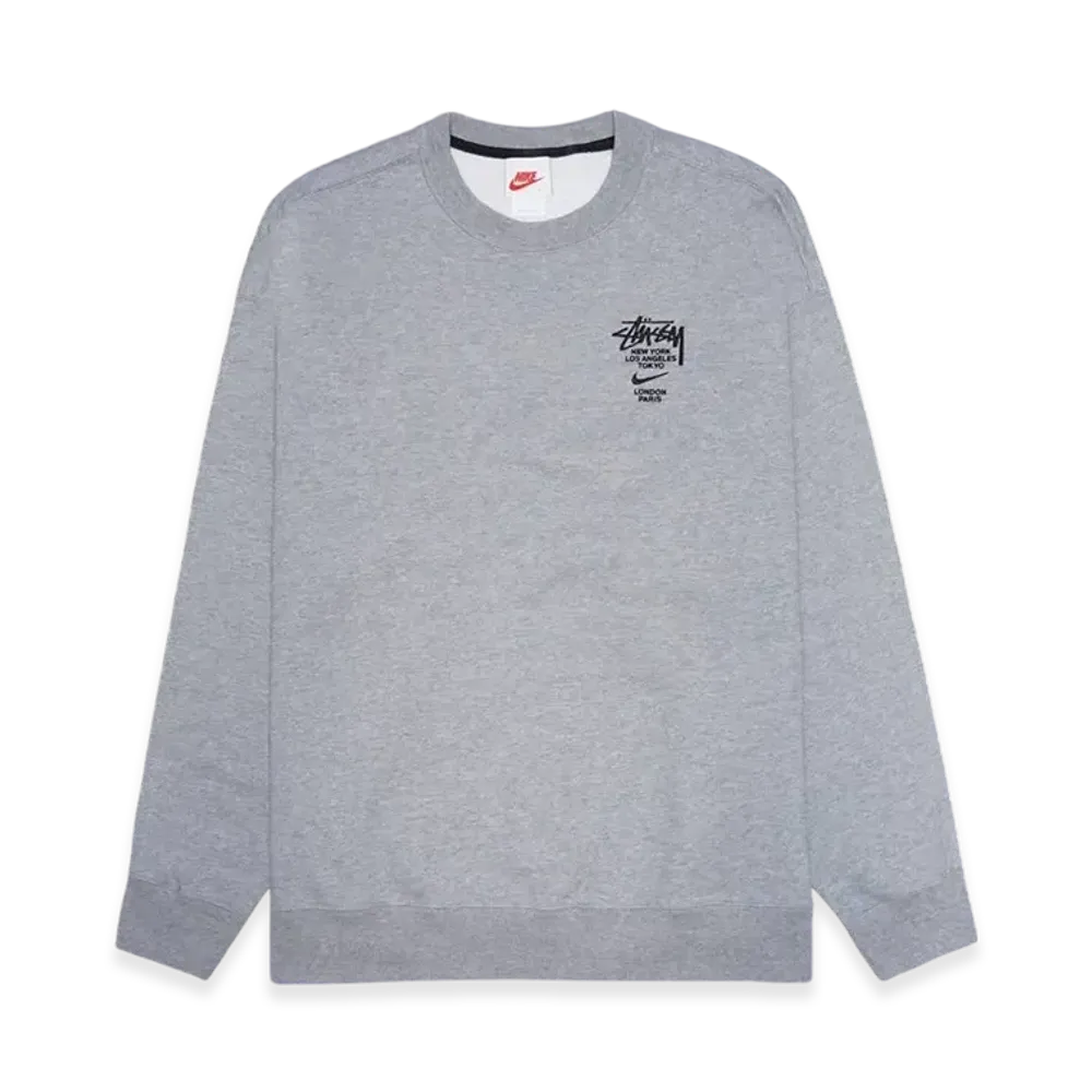 Nike x Stussy International Crewneck Sweatshirt (Asia Size) "Grey" DC4199-050