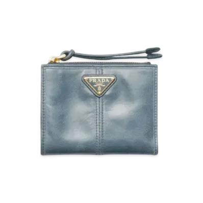 PRADA Small Leather Wallet "Blue"
