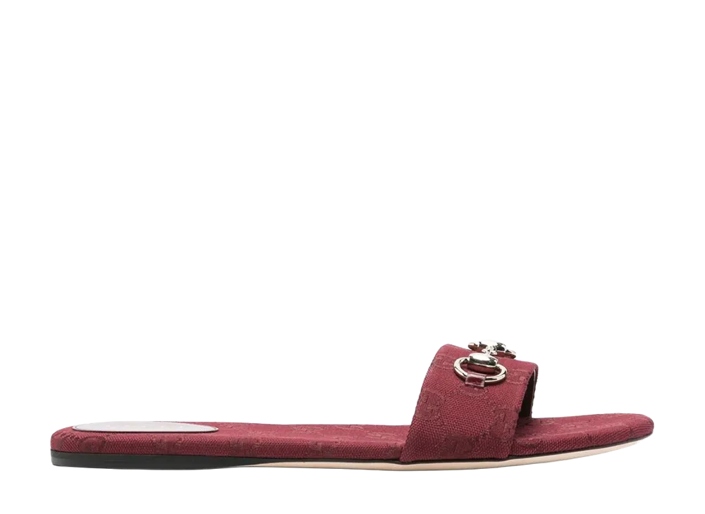 GUCCI Women's GG Fabric Slippers "Burgundy"