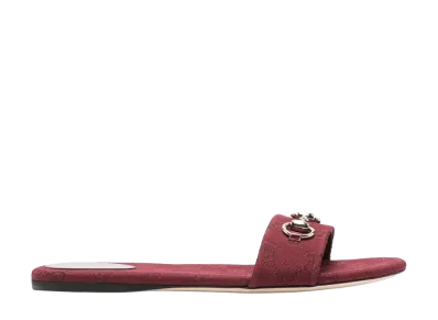 GUCCI Women's GG Fabric Slippers "Burgundy"