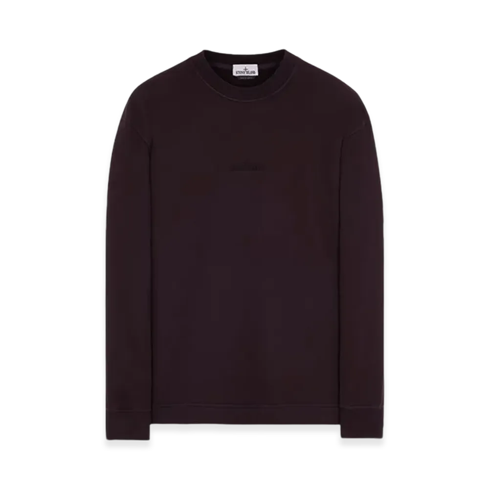 Stone Island 65477 Brushed Cotton Fleece Garment Dyed Crewneck Sweatshirt - 23FW "Dark Burgundy"