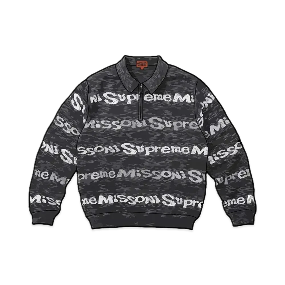 Supreme x Missoni Zip L/S Polo "Black"