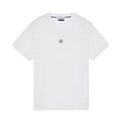 Stone Island 2NS86 60/2 Cotton Jersey Garment Dyed Lettering One Print T-Shirt - 23SS "White"