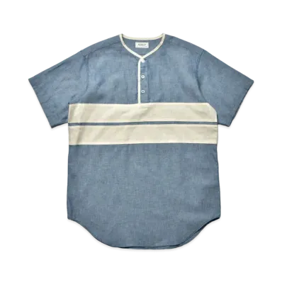 THE REAL McCOY'S Chambray Pullover Stripe Summer Shirt "Light Blue"