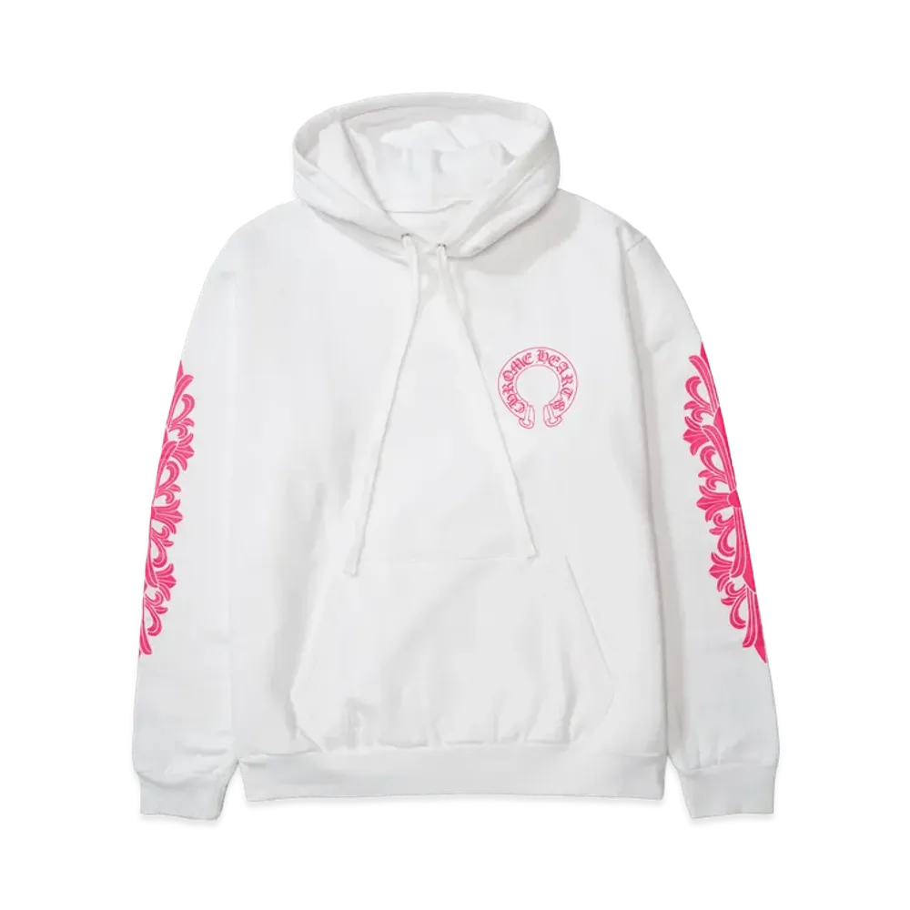 Chrome Hearts White Magenta Horseshoe Hoodie "White/Pink"