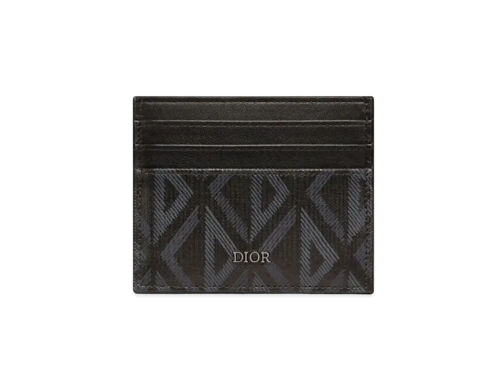 Dior Card Holder CD Diamond Canvas "Black"