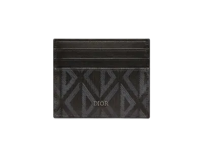 Dior Card Holder CD Diamond Canvas "Black"