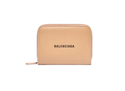 BALENCIAGA Cash Bilfold Compact Wallet "Beige"