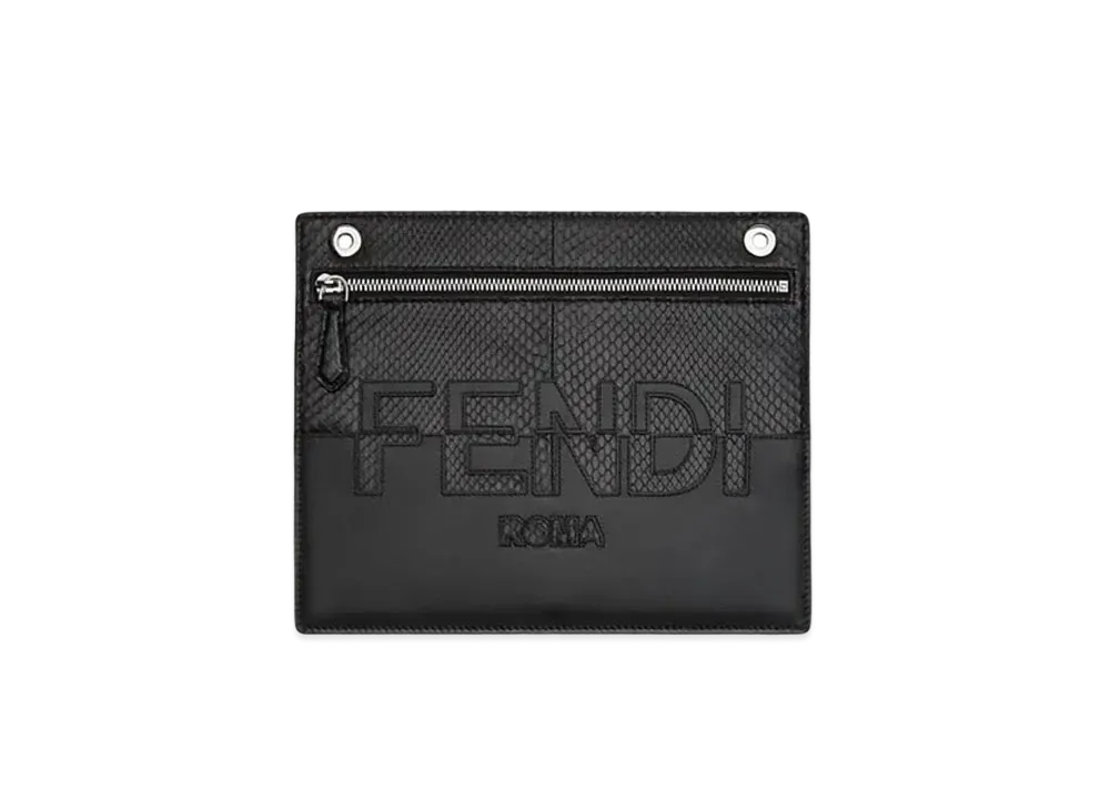FENDI Peak Boo Pocket Leather Pocket "Black"