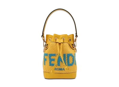 FENDI Mon Tresor Cotton-Crochet Mini Bag "Yellow"