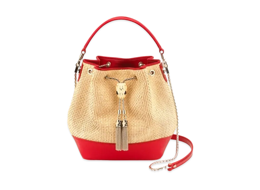 BVLGARI Serpenti Forever Bucket Bag "Beige"