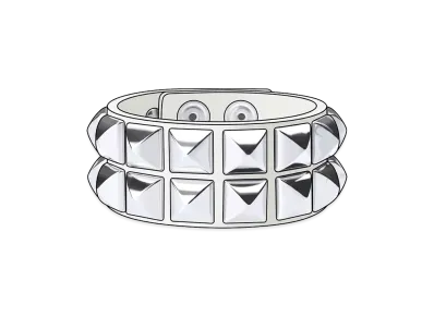 Supreme Studded Leather Bracelet "White"