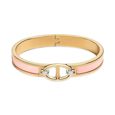 Hermes Mini Clic Chaine D'ancre Bracelet "Rose Candeur/Gold"