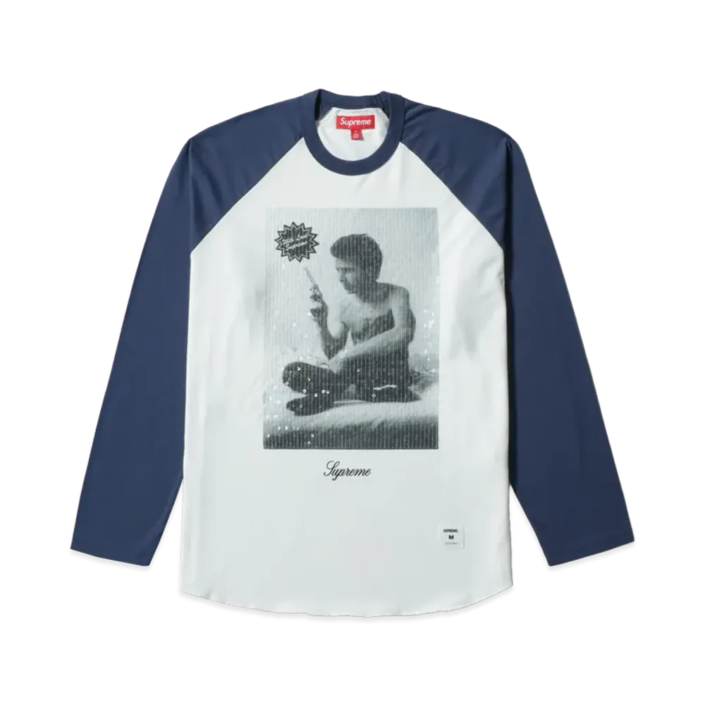 Supreme x Larry Clark Sequin Raglan L/S Top "Navy"