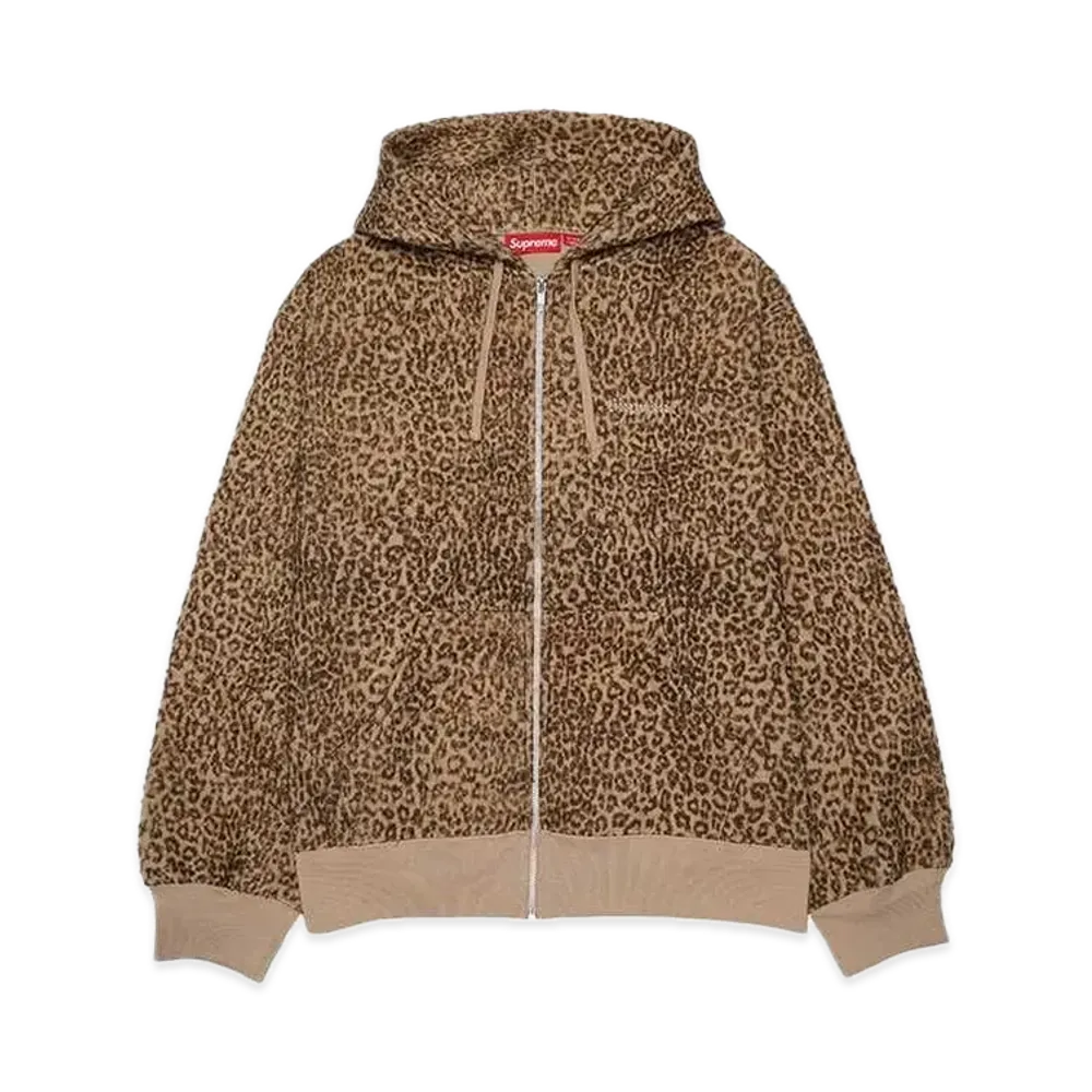 Supreme Pilled Zip Up Hooded Sweatshirt "Cheetah"
