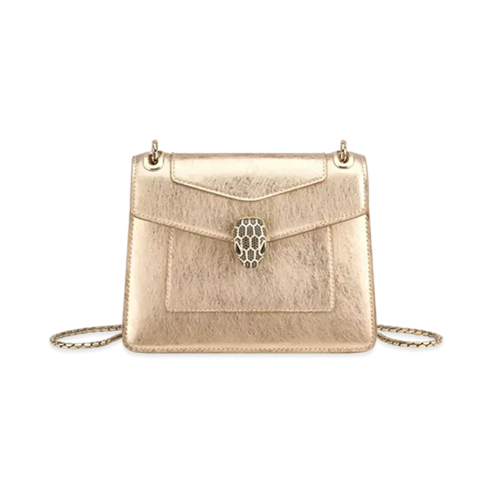 BVLGARI Serpenti Forever Day-to-Night Shoulder Bag "Light Gold"