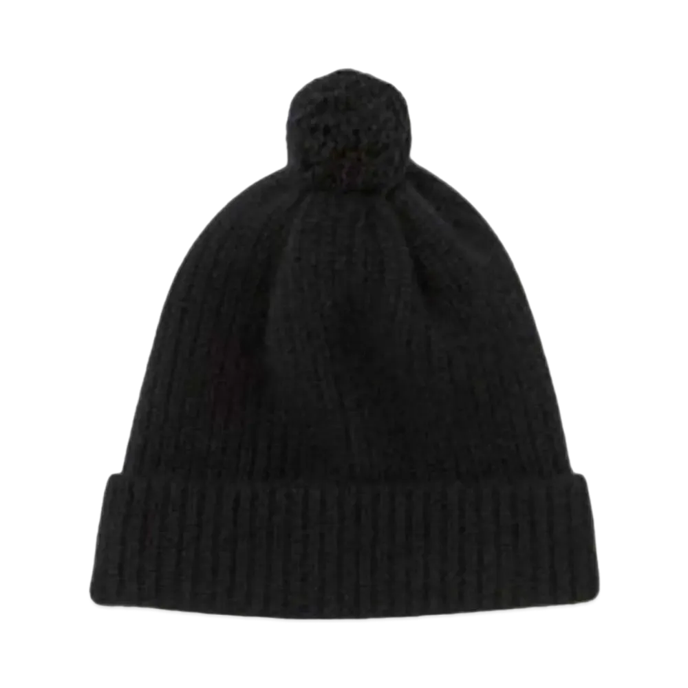 AURALEE x Tekla Baby Cashmere Night Knit Cap "Top Black"
