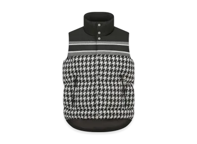 Dior Women's Alps Puffer Vest Houndstooth Quilted "Black/White"