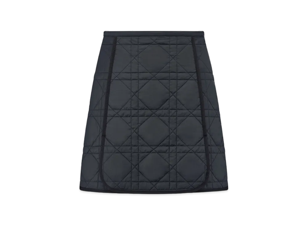 Dior Women's Macrocannage Miniskirt Quilted Technical Taffeta "Navy Blue"