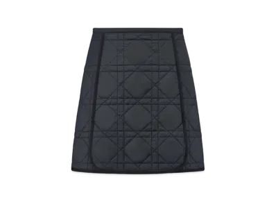 Dior Women's Macrocannage Miniskirt Quilted Technical Taffeta "Navy Blue"