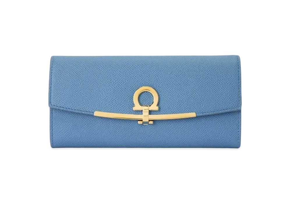 Salvatore Ferragamo Gancini Continental Wallet "Chambray"