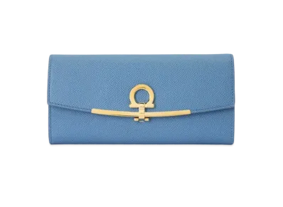 Salvatore Ferragamo Gancini Continental Wallet "Chambray"