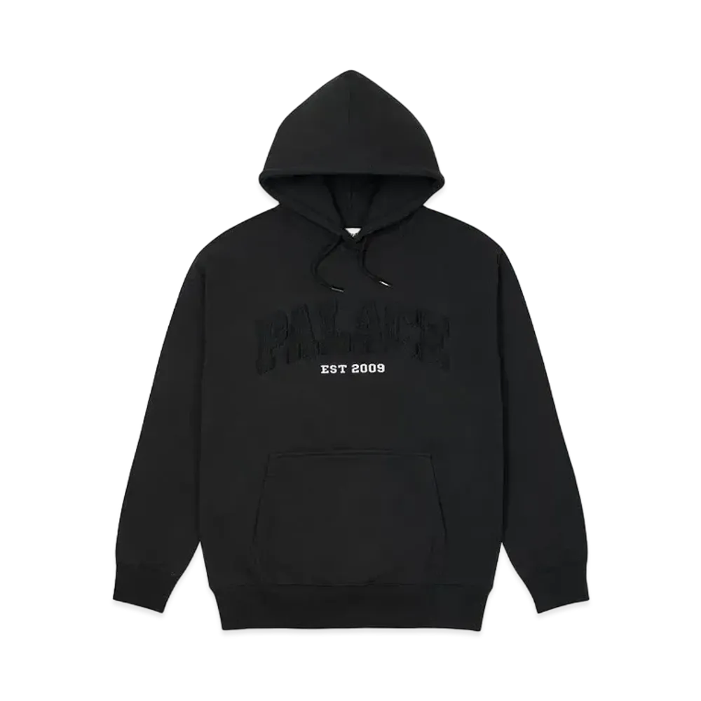 PALACE DROP SHOULDER APPLIQUE HOOD "Black"