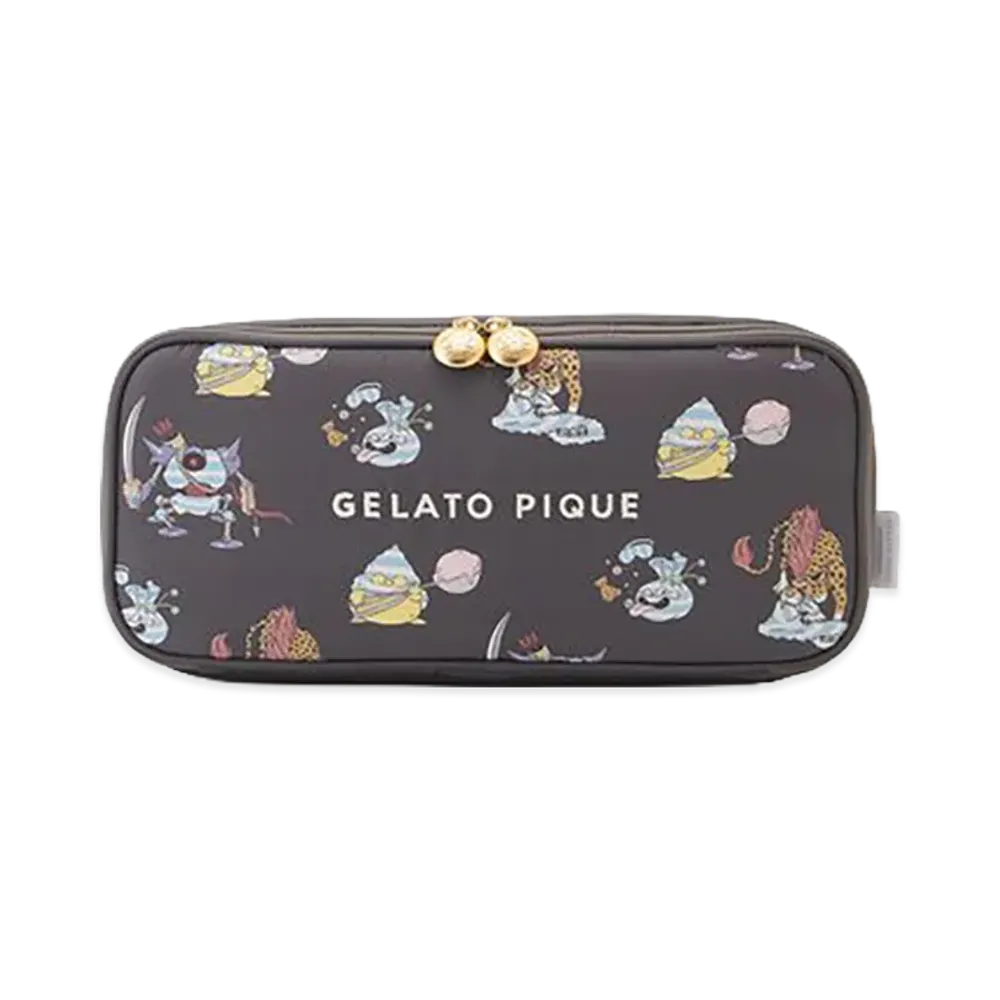 GELATO PIQUE x DRAGON QUEST Allover Pattern Gadget Pouch "Dark Grey"