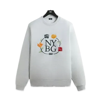 Kith for New York Botanical Garden Logo Nelson Crewneck "Light Heather Grey"