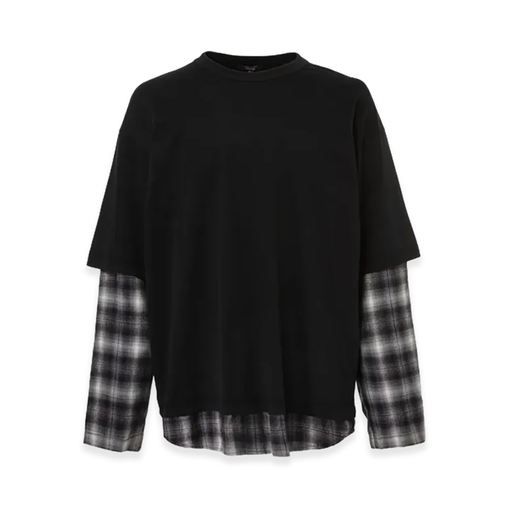 COMME des GARCONS HOMME Check Shirt Layered Tee "Black"