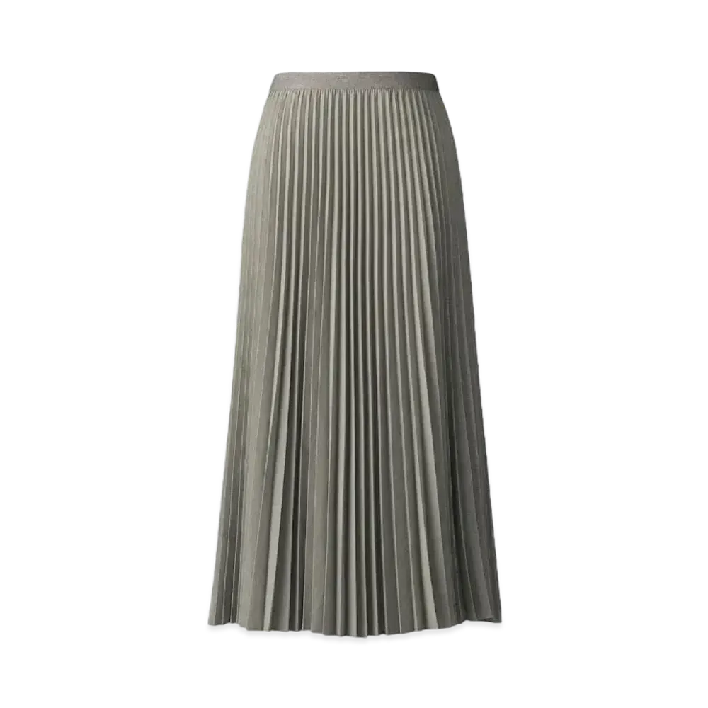 Uniqlo C Women'S Pleated Long Skirt / Short Length "Green"