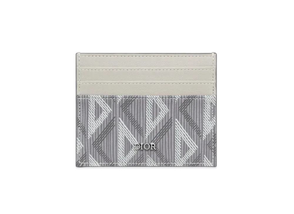 Dior Card Holder CD Diamond Canvas "Gray"
