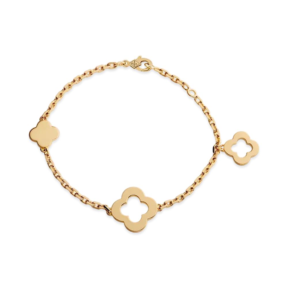 Van Cleef & Arpels Byzantine Alhambra bracelet 3 motifs "18K Yellow gold"