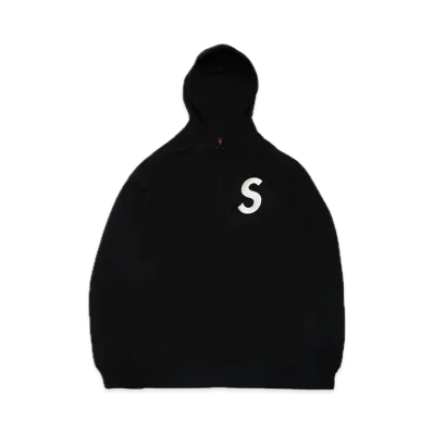 Supreme S Logo Split Hooded Sweatshirt "Black"