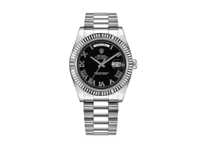 ROLEX Daydate II "Black/White Gold"