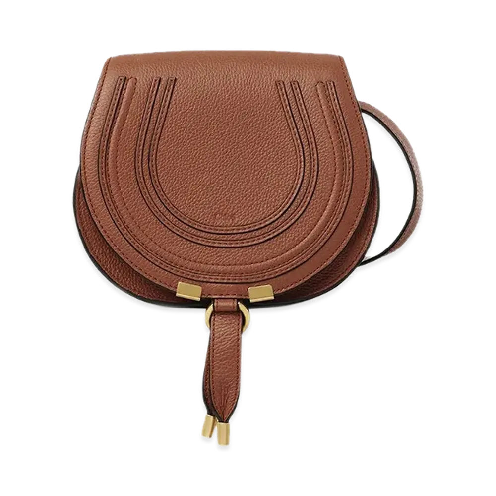 Chloe Women's Caramel Leather Small Marcie Crossbody Bag "Brown"