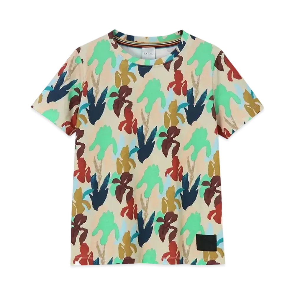 Paul Smith Women's Iris Print Short Sleeve T-Shirt "Green"