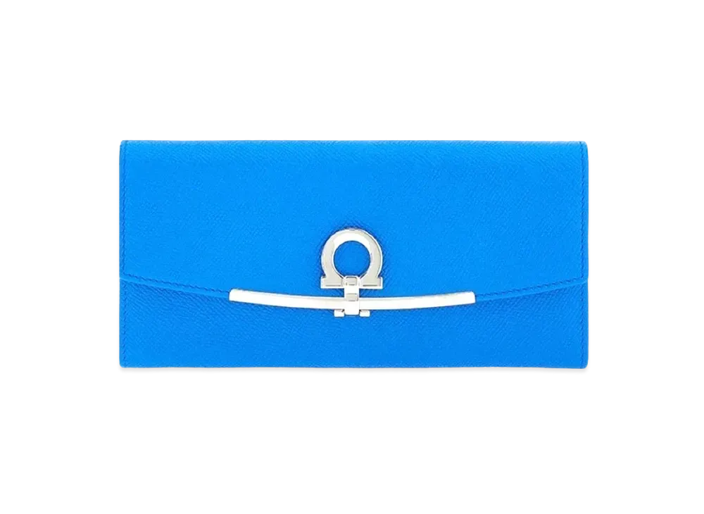 Salvatore Ferragamo Gancini Continental Wallet "Blue"