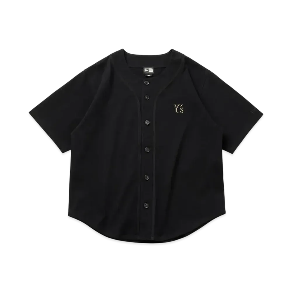 NEW ERA x Y's SS25 Outline Logo Cotton Baseball Shirt "Black"