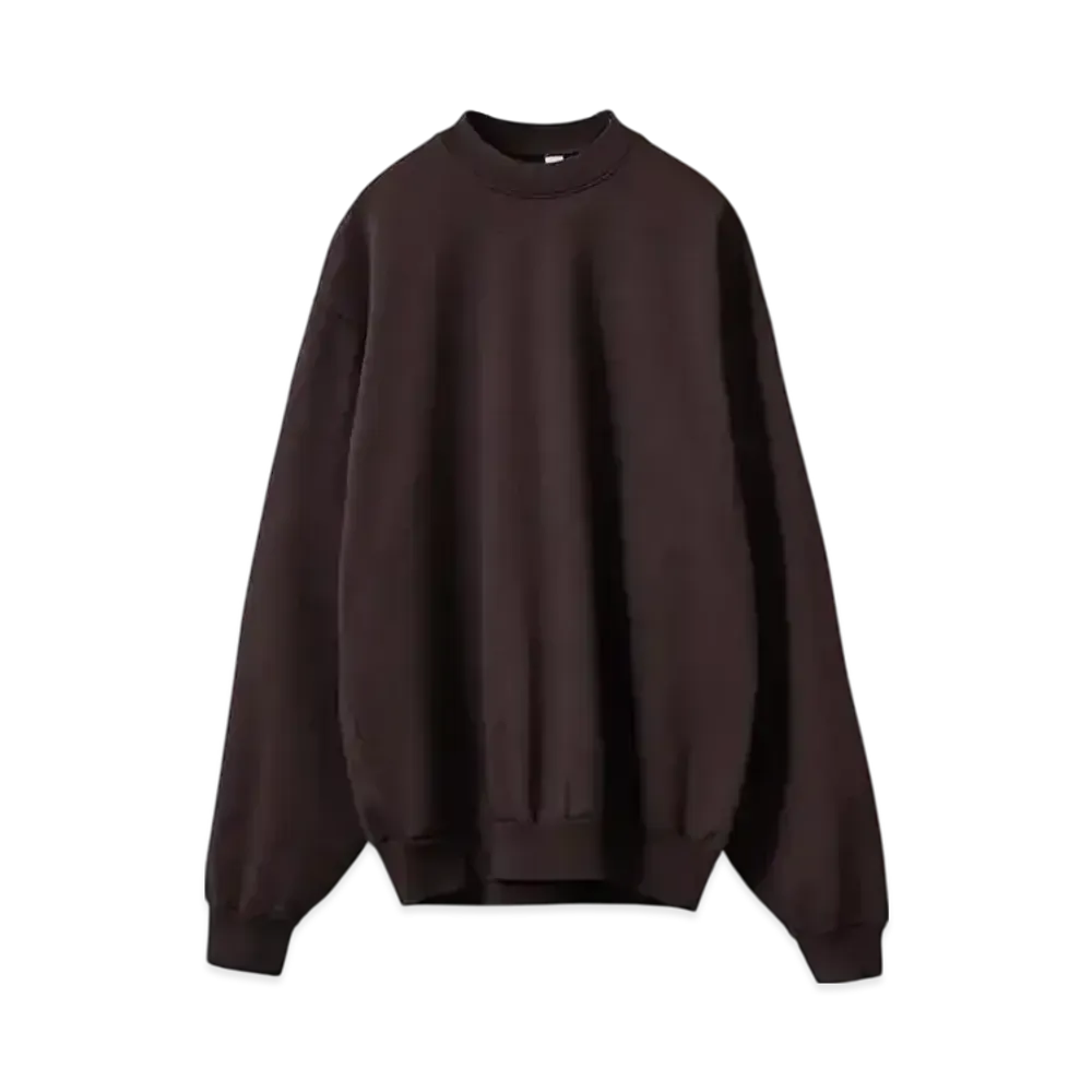 Los Angeles Apparel 14oz Garment Dye Heavy Fleece Crew Neck Pullover Sweatshirt "Brown"