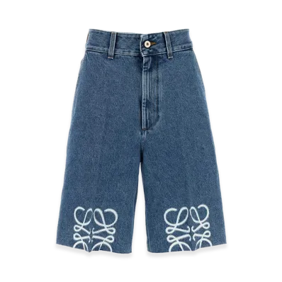 LOEWE Women's Denim Bermuda Shorts "Blue"