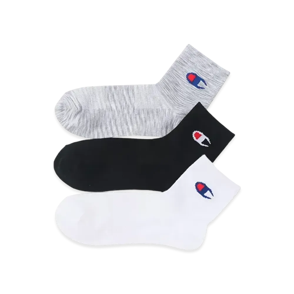 Champion 3-Pair Quarter Length Socks "Monotone Assortment"