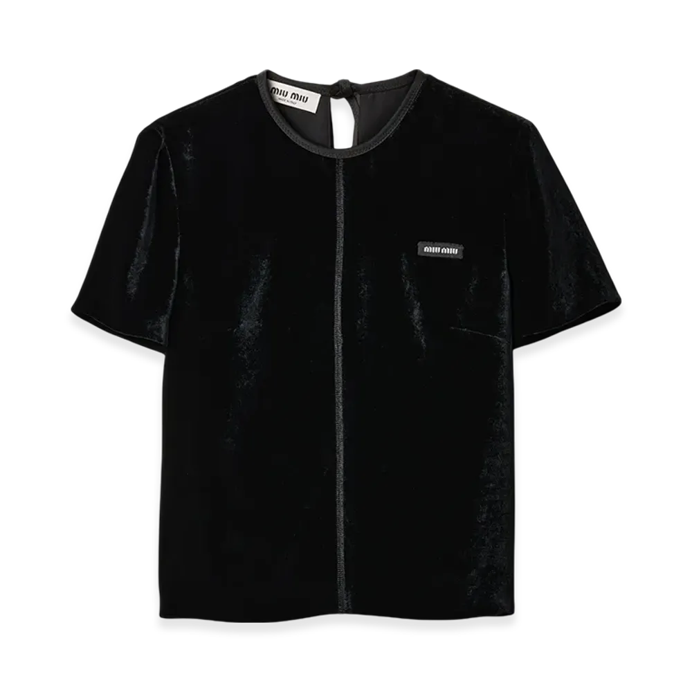 MIU MIU Women's Velvet Top "Black"