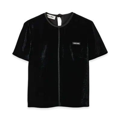 MIU MIU Women's Velvet Top "Black"