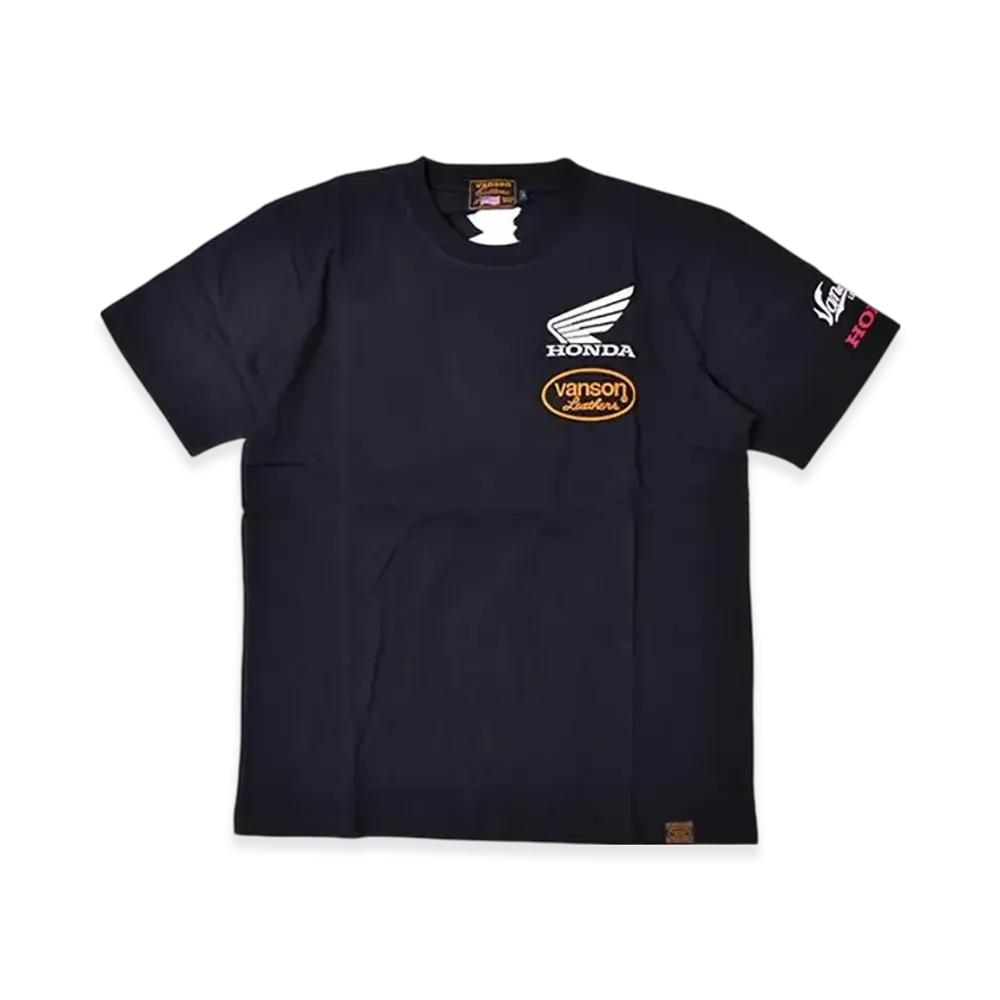 VANSON x HONDA Bone T-shirt "Black A"