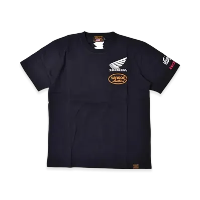 VANSON x HONDA Bone T-shirt "Black A"