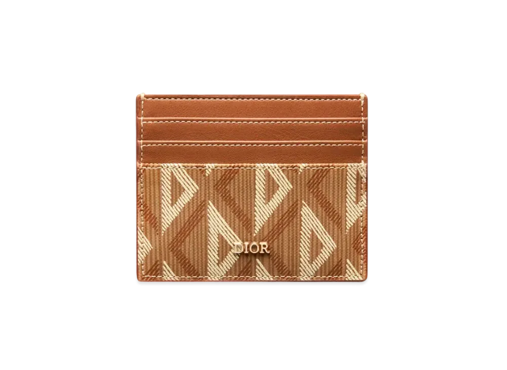Dior Card Holder CD Diamond Canvas "Coffee"